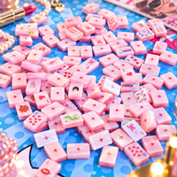 Jeu de Mahjong américain XL Hottie Pink Pop Divas, tuiles personnalisées avec motif Pop Art, 160 pièces en acrylique, pour cadeau de fête pour filles