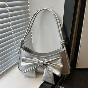 Nuevo Bolso de Mano para Mujer, Moderno y Elegante, Bolso de Hombro con Lazo, Bonito Bolso de Cuero PU para Llevar Bajo el Brazo - Product Image 3