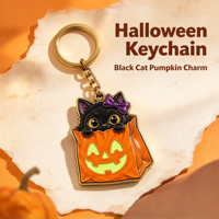 Porte-clés lumineux en alliage de zinc pour Halloween, pendentif fluorescent, décoration de sac à dos pour étudiant, petit cadeau de fête, vente en gros fabricant