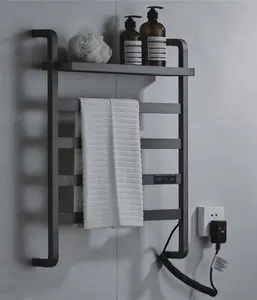 बाथरूम रेडिएटर्स इलेक्ट्रिक हीटिंग तौलिया वार्मर ड्रायर रैक दीवार पर थर्मोस्टेट के साथ इलेक्ट्रिक बाथ तौलिया रेल रैक
