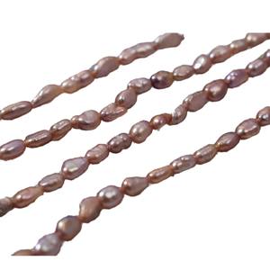 Collier de perles Keshi de forme baroque mini 3-4 mm, perles d'eau douce naturelles violettes faites à la main, perles en vrac pour le bricolage - Product Image 5