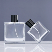 Flacon de parfum vaporisateur avec boîte carrée transparente, atomiseur fin à brume fine, distributeur vide portable en verre transparent, récipient pour huile essentielle