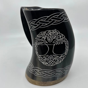 Mug en corne à boire de style animal viking, fait main, écologique, de haute qualité, avec finition polie - Décoration personnalisable pour mariage et vacances - Product Image 4