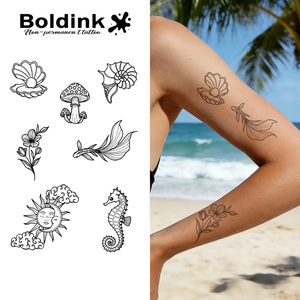 <span class=keywords><strong>Tatuaje</strong></span> Temporal Semipermanente <span class=keywords><strong>de</strong></span> Larga Duración (2 Semanas) con Diseño Realista <span class=keywords><strong>de</strong></span> Pez Koi y Concha <span class=keywords><strong>de</strong></span> Perla, Resistente al Agua, Tinta Jagua, Personalizado por Boldink - Product Image 1