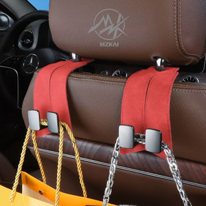 Patente de fábrica, accesorios de coche de alta calidad, reposacabezas de asiento de fila trasera de coche Universal, ganchos dobles de cuero de gamuza suave para TOYOTA BMW - Product Image 1