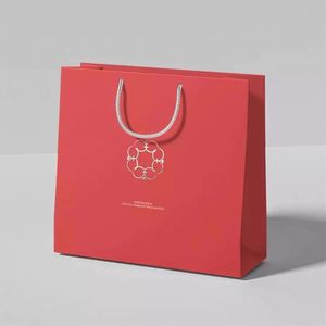 Bolsa de Compras de Lujo con Asas de Cinta de Papel Kraft Ecológica, Diseño Personalizado, para Ropa, Zapatos, Compras, Bodas - Product Image 2