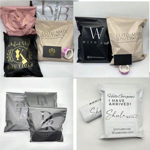 Biodegradable Custom Logo Peach Nude Polymailer Shipping Beige Mailing <b>Bags</b> Brown Mailing <b>Bags</b> for Clothing Boutique - Product Image 2