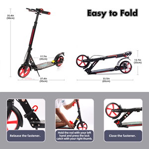 OEM ODM Two-Wheel Folding Kick Scooter Adults Kids Teens Adjustable Handle <b>Disc</b> Front Rear Suspension Push Scooter - Product Image 2