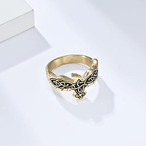 Eagle Titanium Steel <b>Ring</b> <b>Celtic</b> Knot Design Unisex Fashion Jewelry Gift Stainless Steel Gold Black Silver Color Options - Product Image 2