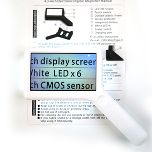 Kính lúp cầm tay bằng nhựa PVC có đèn LED, độ phóng đại 3X <span class=keywords><strong>5X</strong></span> 10X, thấu kính acrylic quang học dùng để đọc sách - Product Image 2