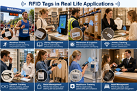 Autocollant en papier UHF RFID imprimable personnalisé pour la logistique et la chaîne d'approvisionnement