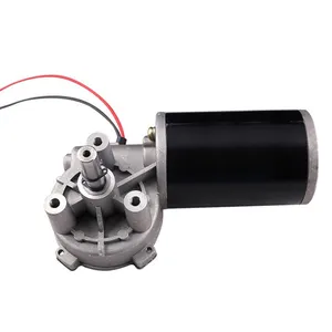 High Torque 12V 24V DC Electric Reversible Gear Motor 50 RPM Right Angle Thread Double Flat Shaft For Volume Gate Garage Door