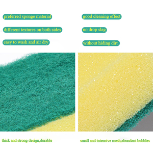 Éponge de cuisine à forte capacité de nettoyage, anti-rayures, éponge verte, tampon à récurer - Product Image 4