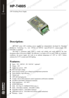 Alimentation à découpage 24W 48Vdc/0.5A, entrée 90~264Vac, boîtier en aluminium UL508 FCC pour systèmes de contrôle d'accès et d'interphone Hynapower HP-T4805