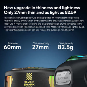 Black Shark 5 Mobile <b>Phone</b> Radiator Cooling Fan with Ring Light AI Temperature <b>Control</b> & Foldable Design-FunCooler - Product Image 5