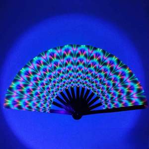 Custom <b>Large</b> Folding Hand <b>Fan</b> Folk Art Painted Paper Model Music Dance Party Theme Personalized Bamboo Business Gift Angels - Product Image 2