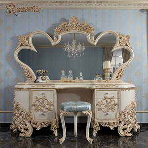 Elegante Juego de Cama Neoclásico Dorado, Cama de Madera Tallada Estilo Turco Real con Armario <span class=keywords><strong>para</strong></span> Dormitorio Principal de Mansión de Lujo - Product Image 3