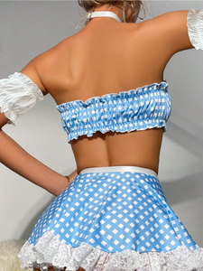 Costumi per Giochi di Ruolo per Donne, Lingerie <span class=keywords><strong>Sexy</strong></span> da <span class=keywords><strong>Cameriera</strong></span> in Pizzo - Product Image 2