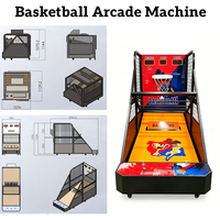 Machine de jeu de basket-ball à usage commercial avec affichage numérique du score, simulateur de tir de basket-ball pour lieux de divertissement