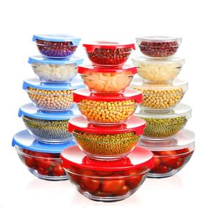 ชุดชามแก้วใสทรงกลม 808 ปลอดสารตะกั่ว เป็นมิตรกับสิ่งแวดล้อม สำหรับไมโครเวฟ พร้อมฝาปิด 5 ชิ้น ขายส่ง - Product Image 2