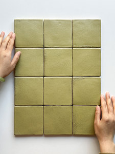 Set di Piastrelle in Ceramica Artigianali 50x150mm e 100x100mm, Finitura Opaca, Aspetto Fatto a Mano - Product Image 5