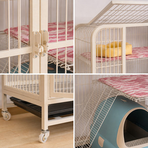 Villa de luxe multi-niveaux pour chats et lapins - <span class=keywords><strong>Cage</strong></span> intérieure solide en forme de triangle avec options multicolores - Product Image 2