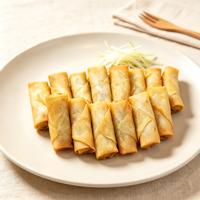 Rollitos de Primavera de Verduras Congeladas 100% Veganos, IQF, Crujientes, Aptos para Freír al Aire, Dim Sum, Venta al por Mayor, Marca Privada