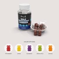 Bonbons Mous aux Herbes Naturelles OEM en Bouteille, Logo Personnalisé, Vente en Gros, Formule et Goût Personnalisés, Bonbons Mous Énergisants pour Hommes