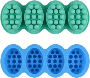 Moldes de Silicona 3D Hechos a Mano con 4 Cavidades para Hacer Jabones, Herramientas de Moldeo para Manualidades, Jabones de Forma Ovalada, Herramienta para Jabones de Masaje - Product Image 5