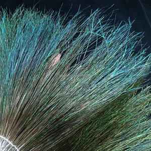Conduit de paon vert irisé naturel de 15 à 20cm/plumes enfilées Herl - Product Image 2