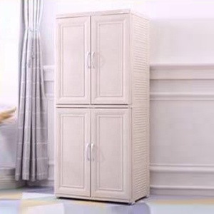 Armadio Organizzatore Salvaspazio per Soggiorno con Doppia Porta a 2 Livelli in Plastica da 60cm - Product Image 3