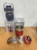Boîte à lunch en forme de tambour, en acier inoxydable 304, boîte à lunch thermique sous vide, récipient pour aliments, réchauffeur de nourriture