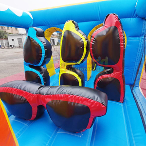 สนามแข่งขันกีฬาเป่าลมกลางแจ้งแบบทรอปิคอลสำหรับชายหาด สนามเด็กเล่นเป่าลมเชิงพาณิชย์สำหรับผู้ใหญ่ - Product Image 4