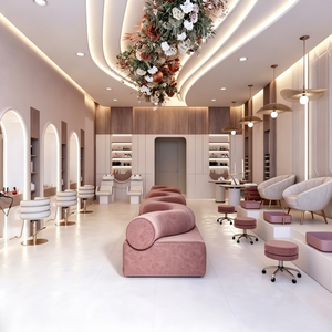 สถานีทำงานร้านตัดผม เฟอร์นิเจอร์ร้านเสริมสวย ออกแบบตกแต่งภายในร้านทำผมตามสั่ง ปรับแต่งห้องได้เต็มรูปแบบ ตกแต่งร้านค้า - Product Image 1