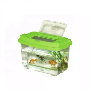 Haixing plastic potable take away pet storage box fish tank ornaments