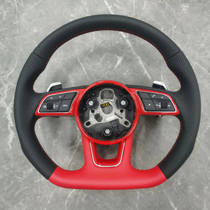 Volant en cuir véritable amélioré <span class=keywords><strong>de</strong></span> style course pour <span class=keywords><strong>AUDI</strong></span> RS7 RS3 RS4 RS5 RS6 S8 Q3 Q5 A4 A5 TT <span class=keywords><strong>R8</strong></span> – Nouveauté usine - Product Image 5