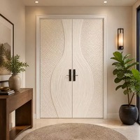 Panneau en bois MDF texturé 3D à surface en relief, imperméable, anti-rayures, décoratif pour revêtement de portes et murs intérieurs