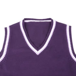 ZHUNA Autumn Spring Pullover School Casual 100% Cotton High Quality Boys V Neck Sweater Vest Men