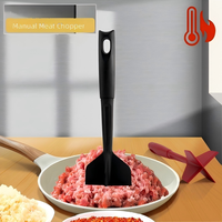 Hachoir à viande résistant à la chaleur 450 ° Écraseur de viande hachée antiadhésif F pour poêle antiadhésive, manche monobloc, outil de cuisine