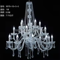 Lustre en cristal de luxe suspendu pour banquet de mariage en plein air, éclairage décoratif pour événements et fêtes