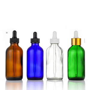 1oz 2oz 4oz 30ml 60ml 120ml Hot Stamping Amber Frosted Boston Essential Oil Glass Dropper <b>Bottle</b> with <b>Plastic</b> Black Dropper - Product Image 1