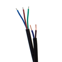 Cable de alimentación plano flexible de 2, 3 y 4 núcleos, cable eléctrico de PVC de cobre desnudo trenzado para uso general, de 2, 3 y 4 núcleos