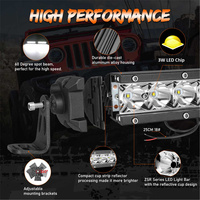 2 piezas 6 pulgadas Slim Single Row 30W Spot Beam Pattern 4X4 Accesorios Off Road LED Light Bar