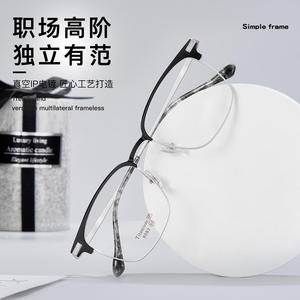 กรอบแว่นตาไทเทเนียมทรงสี่เหลี่ยมสำหรับผู้ชายสุดหรู รุ่น 6083 แบบเต็มกรอบ สวมใส่สบาย ผลิตที่เมืองตันหยาง - Product Image 4