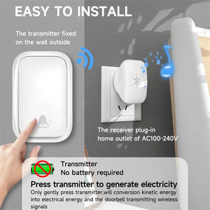 Nouveauté Sonnette sans fil sans batterie Sonnette de porte intelligente étanche avec longue portée Installation facile US EU UK Standard Plug - Product Image 5