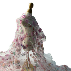 <span class=keywords><strong>Pas</strong></span> <span class=keywords><strong>cher</strong></span> ou Standard Prix compétitif Conception florale lourde Voile tissu dentelle pour robe de mariée mariage Ghana dentelle - Product Image 1