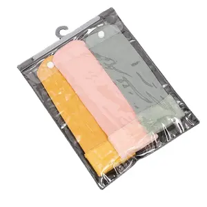 Custom Logo Clear PVC PE Snap Button Plastic Clothing Packaging Bags For Business