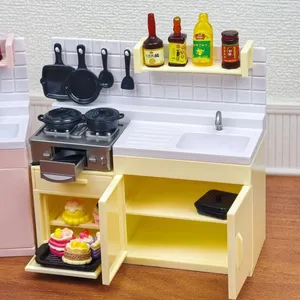 Petits jouets, mini modèle de cuisinière, scène de cuisine miniature, ensemble d'ustensiles de cuisine en plastique pour maison de poupée pour enfants - Product Image 2