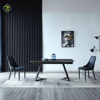 Nouvelle table à manger extensible en ardoise rectangulaire de style italien, meubles modernes pour salle à manger et salon