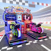 Machine de jeu d'arcade de course de motos pour 2 joueurs avec écran LCD de 42 pouces, détection de mouvement, certifiée CE pour les enfants
